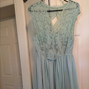 Lace top sea foam/mint dress